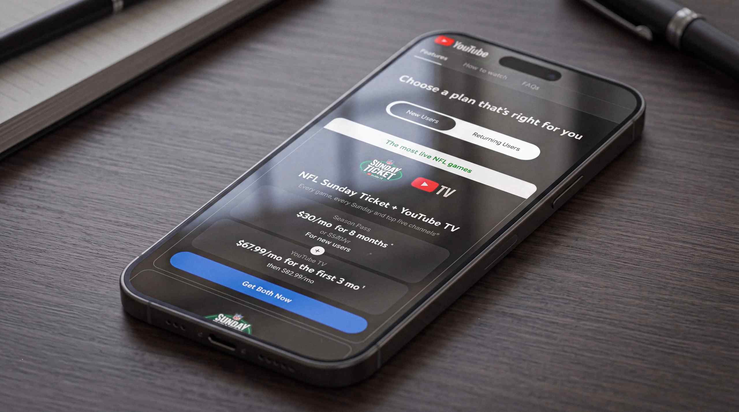 Subscribing to a streaming plan via smartphone.